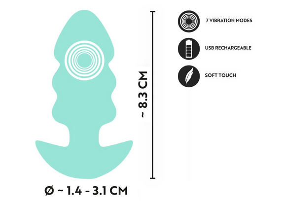 Анальна пробка з вібрацією Vibrating Mini Butt Plug Green Sex Aura | Зображення 1