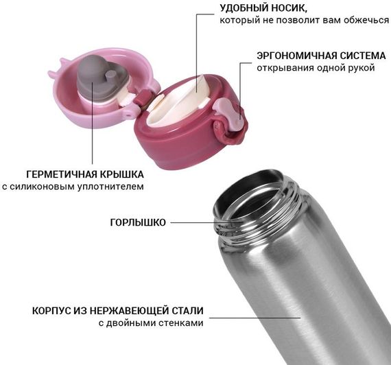 Термос Fissman Joranne Strawberry 420мл з нержавіючої сталі | Зображення 1