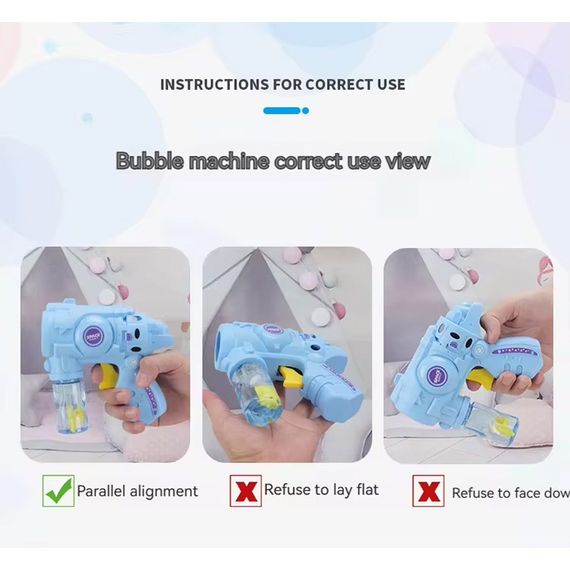 Пістолет з мильними бульбашками Space Bubble Gun (2 pack bottle - 50+50ml) Blue | Зображення 7