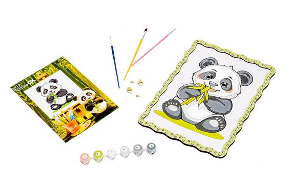 Картина по номерах Puz-22948 "Панда"дерев'яна, формат А4 PuzzleOk | Зображення 2