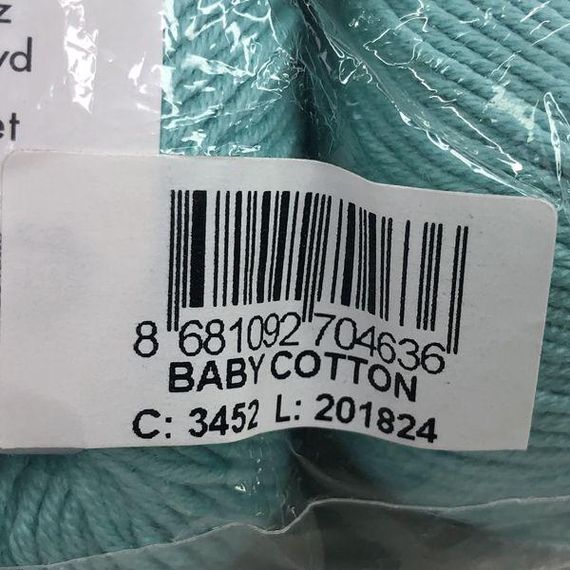 Пряжа Gazzal – Baby Cotton колір 3452 Бірюзовий | Зображення 1