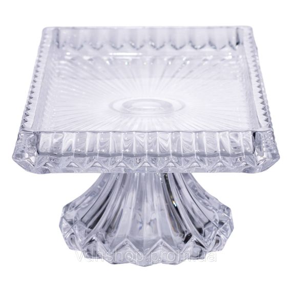 Тортовница прямоугольная на ножке 33×17×13.5 (см) стеклянная HP-19-146C | Зображення 3
