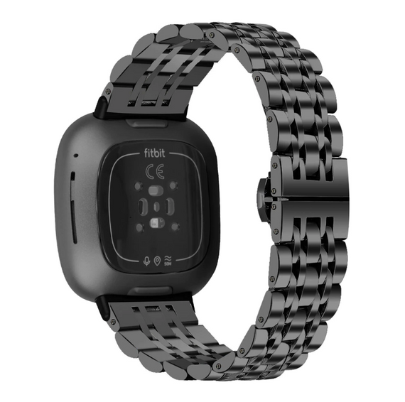 Металевий ремінець Primolux Steel Link для годинника Fitbit Versa 4 / Fitbit Sense 2 - Black | Зображення 1