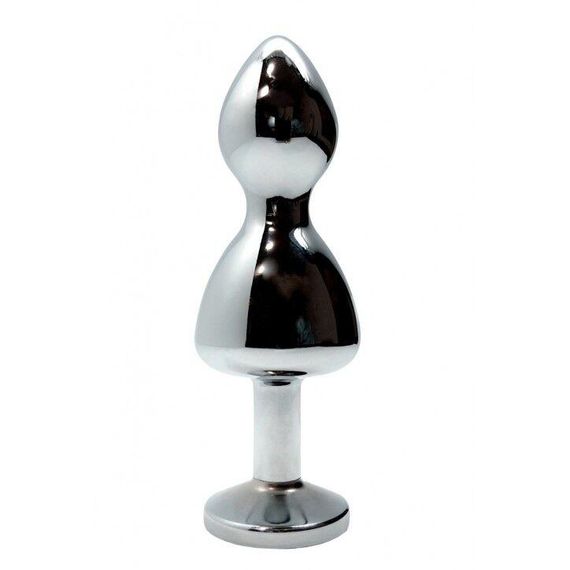 Металева анальна пробка Wooomy Lollypop Double Ball Metal Plug Blue L діаметр 3,5 см, довжина 10,5см | Зображення 1