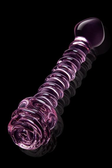 Спіральний фалоімітатор для точки G зі скла Dream Toys Glaze Glass у формі бутона троянди sexstyle | Зображення 3