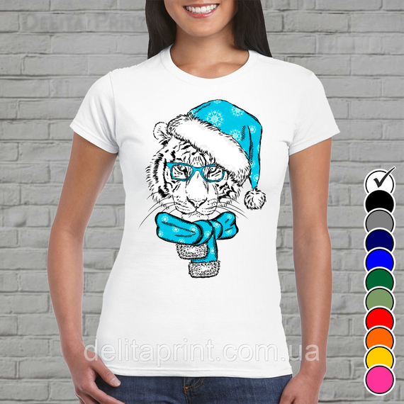 Футболка з новорічним принтом "Новорічна Тигриця" Family Look Новий Рік