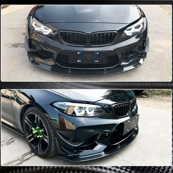 Накладка на передній бампер Lip V6 (для F87 M2, Карбон) для BMW 2 серія F22/23 2014-2021 рр | Зображення 2