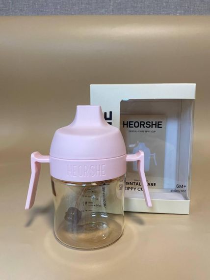 Поїльник дитячий HEORSHE 210 мл Рожевий | Зображення 2