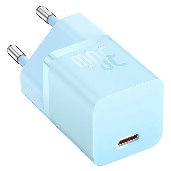 МЗП Baseus GaN5 Fast Charger (mini) 30W (1USB-C) + кабель Type-C to Type-C (P10110902) Galaxy Blue | Зображення 1