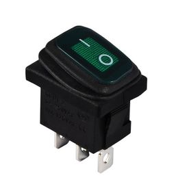 Перемикач KCD1-2-101WN G/B 220V 1 кнопка зелена з підсвічуванням вологозахищена Ny95500694