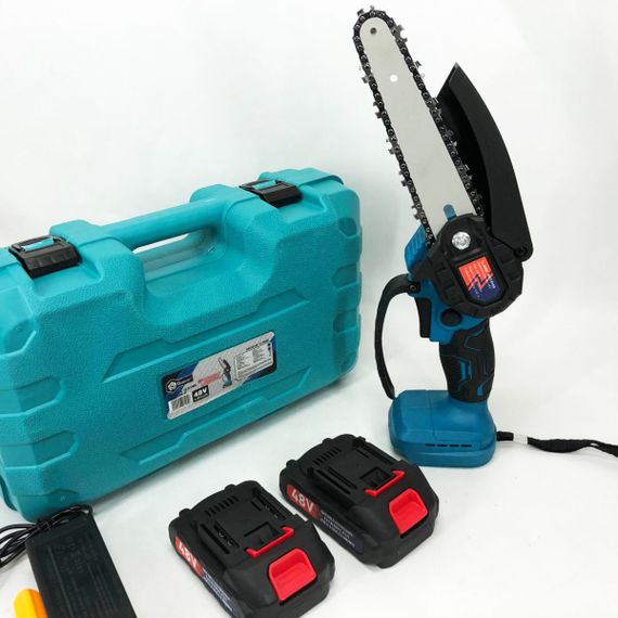 Акумуляторна ланцюгова міні пила 6" (15 см) Domotec 24V для обрізання дерев та розпилу дров, по дереву | Зображення 8
