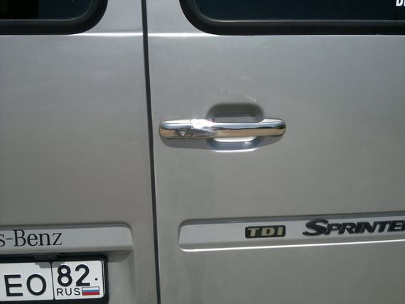 Накладки на ручки (нержавіюча сталь) 3 штуки. OmsaLine - Італійська нержавійка для Mercedes Vito W638 1996-2003 років. | Зображення 4