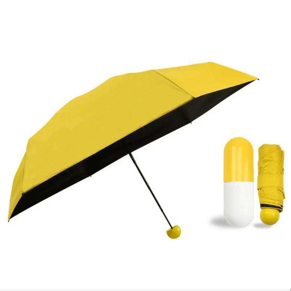 Capsule umbrella / Міні парасолька у футлярі / Компактна парасолька / Парасолька маленька. KF-298 Колір: жовтий | Зображення 2
