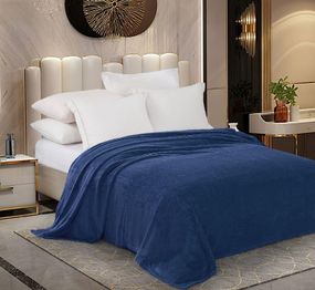 Плед фліс синій однотонний Love You 150 x 200 см