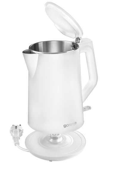 Электрочайник Gorenje K15DWW/ 1.5 л / 2200 Вт./двойные стенки из нержав./автоотключение/белый (K15DWW) | Зображення 2