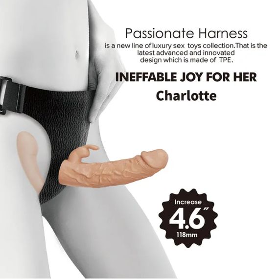 Подвійний страпон на ременях Baile ULTRA Charlotte, реалістичний, 24.8 х 3.6 см Sex Aura | Зображення 2