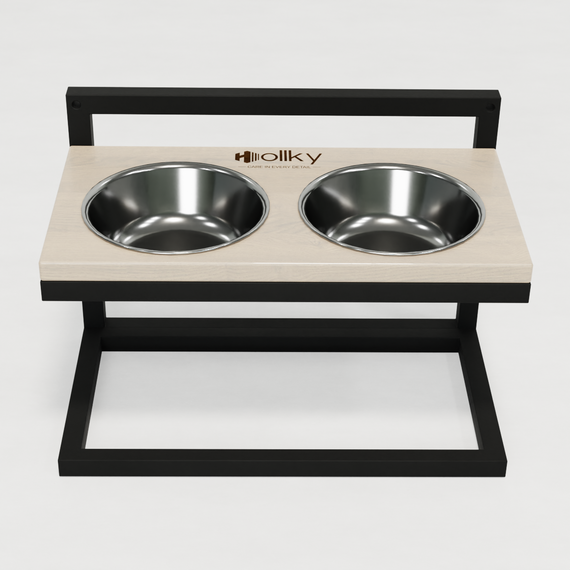 Миски на регульованій підставці для середніх собак Hollky Flex M (2 × 0.85 л) FM-422530-BLWH | Зображення 1