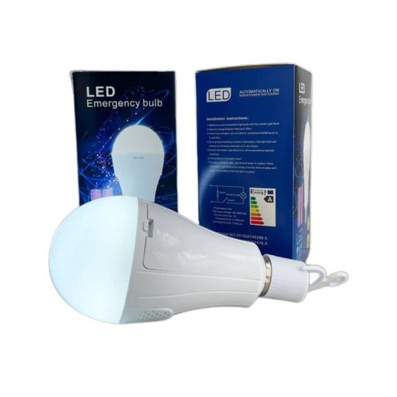 Акумуляторна LED лампочка Е27 15W з акумуляторами 6500К Без бренду 8518741984425 | Зображення 2