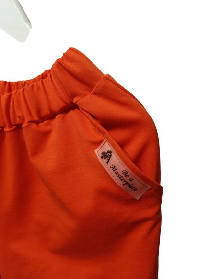 Костюм жіночий трикотажний літній футболка і шорти помаранчевий двунитка 56 | Зображення 5