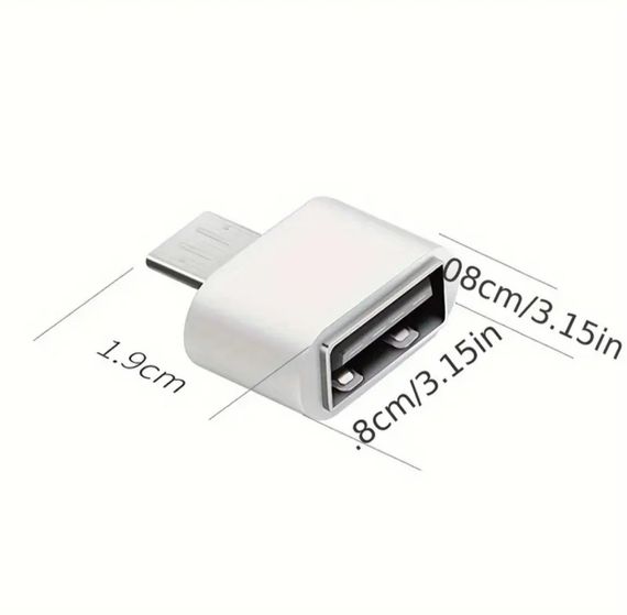 Універсальний адаптер Type-C до USB, для планшетів, ПК, телефонів. Білий | Зображення 3