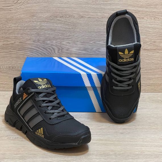 Шкіряні кросівки  Adidas  (чорні) | Зображення 2