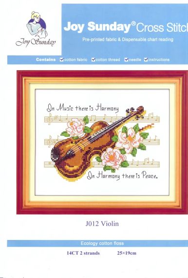 Набір для вишивання за нанесеною на канву схемою "Violin". AIDA 14CT printed, 25*19 см | Зображення 1