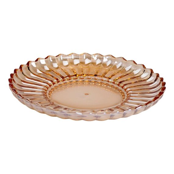 Блюдо сервировочное Ø 28 стеклянное прозрачное для подачи закусок, десертов, фруктов HP-YH-52 | Зображення 1