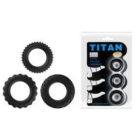 Эрекционные кольца - Titan Cock Ring Set Blue sexstyle