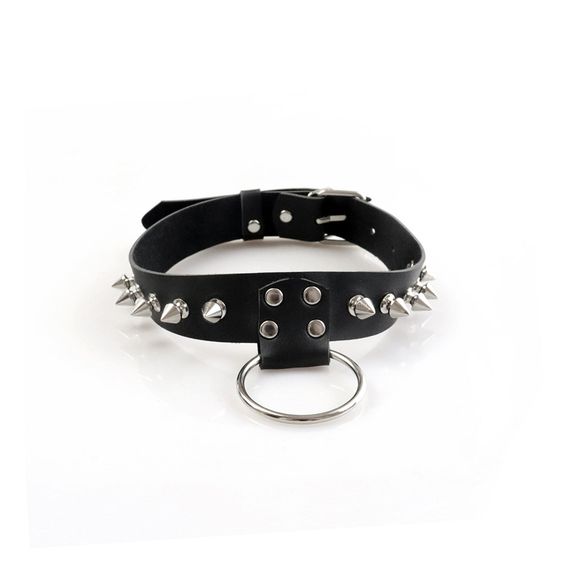 Чоловічий шкіряний чокер з шипами Art of Sex Stiles Leather and Spikes Чорний One Size | Зображення 3