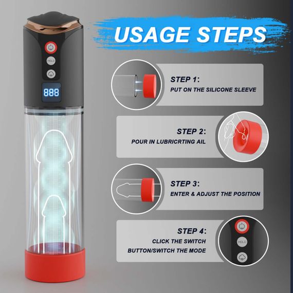 Вакуумна автоматична помпа Automatic Pump - 8 sucking modes,counting mode sexstyle | Зображення 8