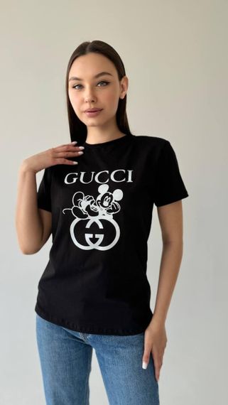 Жіноча футболка Gucci чорна | Зображення 1