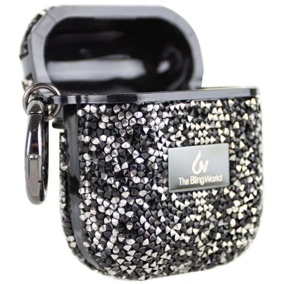 TPU чохол Bling World Rock Diamond для навушників AirPods 1/2 Чорний | Зображення 3