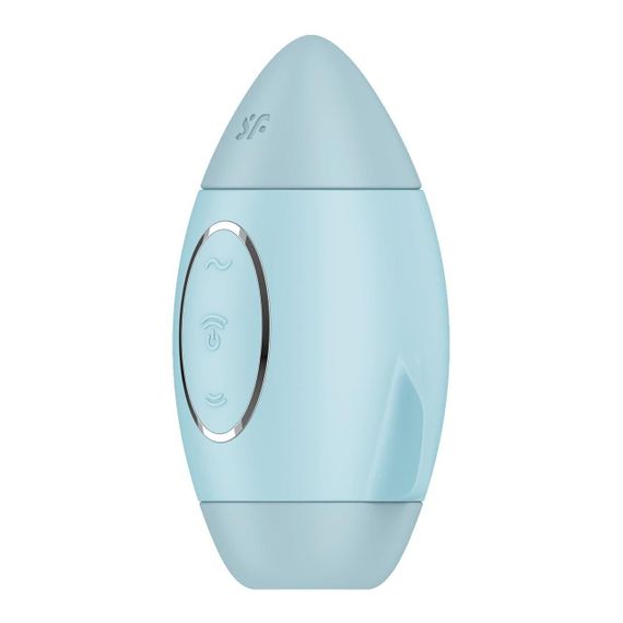 Вакуумний стимулятор з вібрацією Satisfyer Mission Control Blue, 2 незалежні мотори Sex Aura | Зображення 3