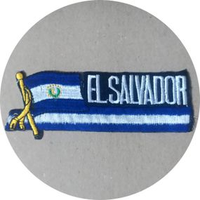 Нашивка на одежду (термо) El Salvador 110*35 мм Синій