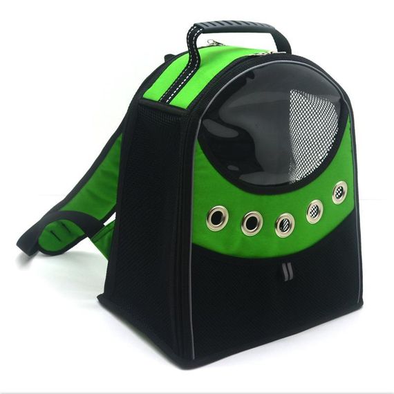 Рюкзак для переноски котів і собак Zoo-hunt Лоренс салатовий №1 21х32х35 см