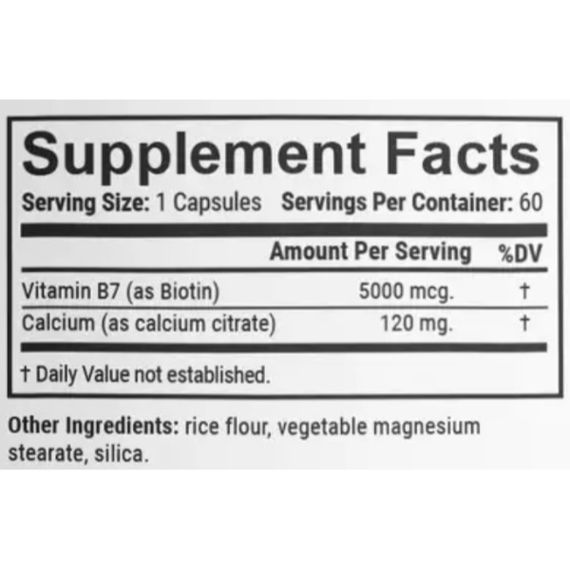 Биотин En`vie Lab Biotin 5000 mcg 60 Caps | Зображення 1