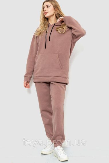 Спортивний костюм жіночий на флісі, колір моко, розміри S, M, L, XL, L, XXL, One e FA_008477 | Зображення 2