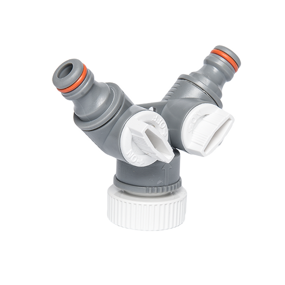 Трійник редукційний Bradas WHITE LINE з внутрішньою різьбою з запірними кранами 1"-3/4" WL-2222