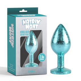 Анальна пробка блакитна поталь CHISA MATRIX MONT з блакитним каменем, розмір S Sex Aura
