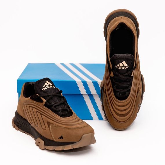 шкіряні кросівки Adidas колір койот / чорний | Зображення 1