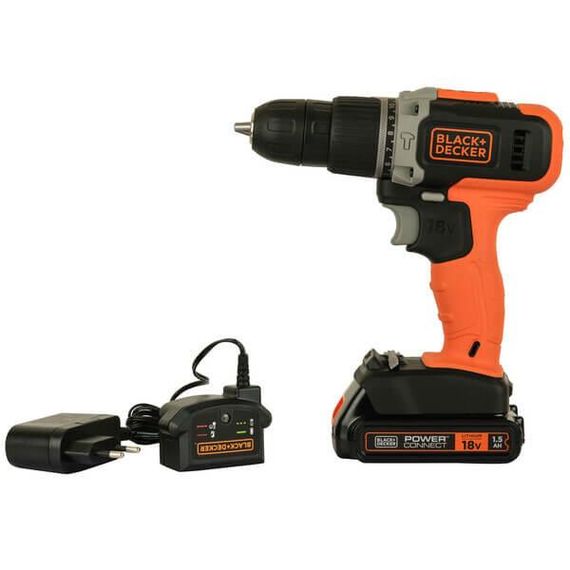 Дрель-шуруповерт ударная аккумуляторная BLACK+DECKER BCD003C1 | Зображення 1
