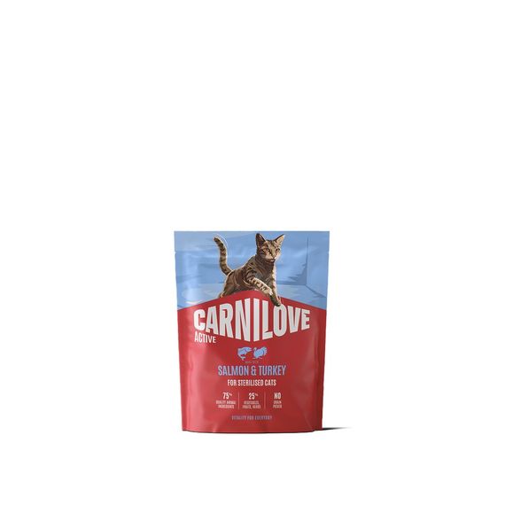 Корм сухий Carnilove Active Salmon & Turkey Sterilised для стерилізованих котів лосось та індичка 400 г
