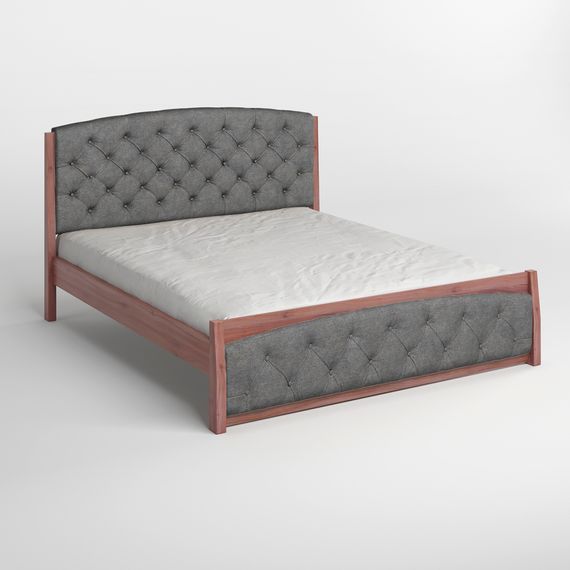 Полуторне дерев'яне ліжко Mebigrand Мехіко Горіх лісовий/Аляска 93 (Сірий) 120х200 см (MBG-12206) | Зображення 1