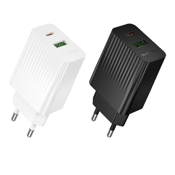 Мережевий зарядний пристрій Borofone BAS76A 1USB-C/1USB PD/QC 30W
