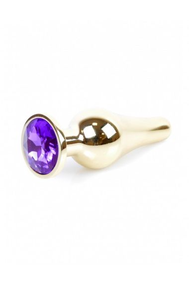 Анальна пробка з фіолетовим каменем Plug-Jewellery Gold BUTT PLUG-Purple | Зображення 7