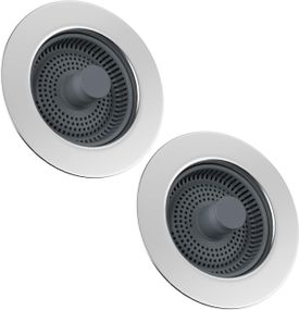 Зливна пробка-фільтр для кухонної мийки 2 шт, заглушка для раковини 70-86 мм, для утримування води, запаху, фільтрації відходів