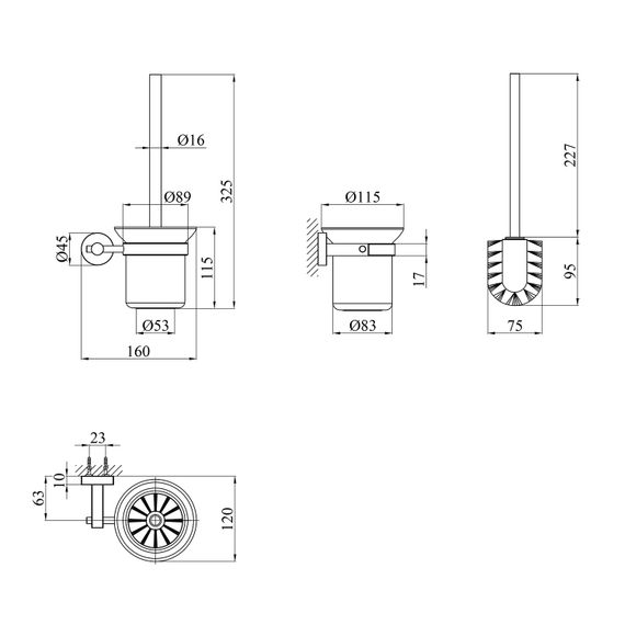 Йоржик для унітазу Kroner настінний KRP Edelstahl Klassisch - ESG3710 (CV025648) | Зображення 1