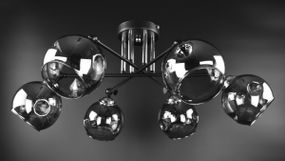 Люстра стельова на 6 лампочок 26168 Чорний 25х72х72 см.