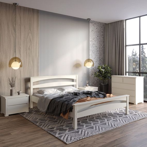 Полуторне дерев'яне ліжко Mebigrand Чикаго Сіті Айворі (S0505Y30R) 120х190 см (MBG-9892)