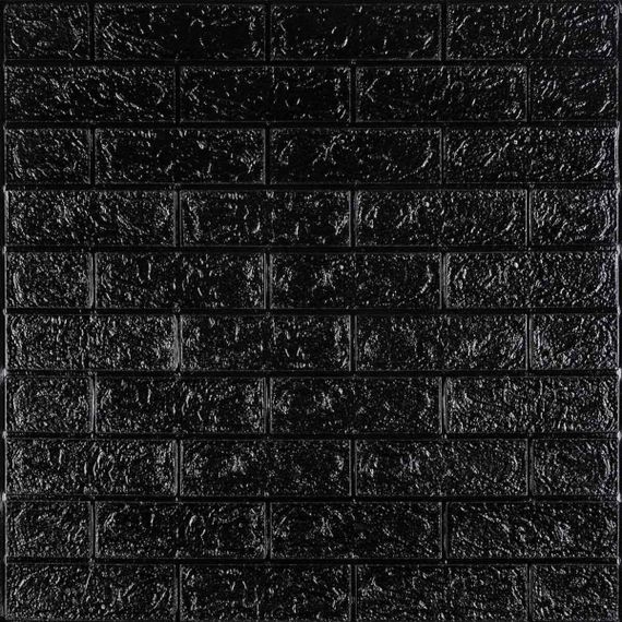 3D панель самоклеюча 700х770х5мм цегла Чорний (019-5) SW-00000151